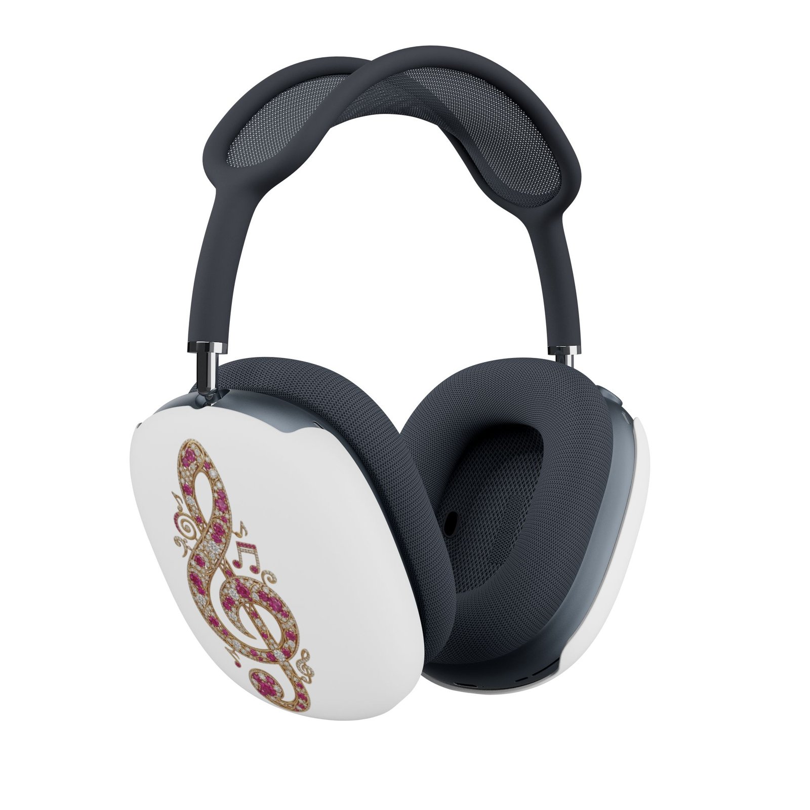 Starburst Pattern AirPod Max Case — Red Star Accent Earcup Covers - Image 5