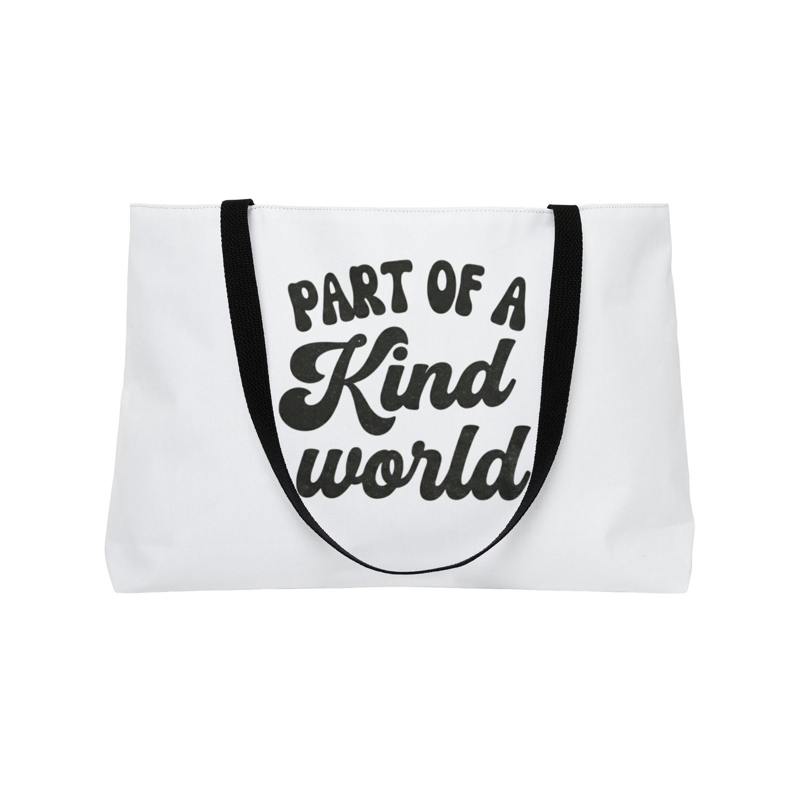 Weekender Tote Bag — "Part of a Kind World" Script Canvas Beach & Market Bag - Image 2