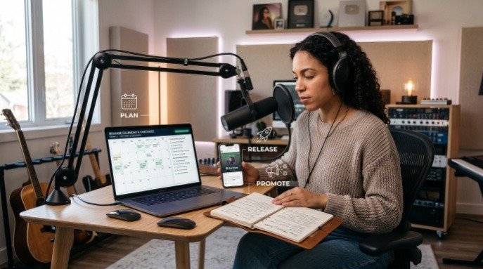 Independent artist planning a music release promotion strategy