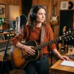 White female independent singer-songwriter preparing a new music release
