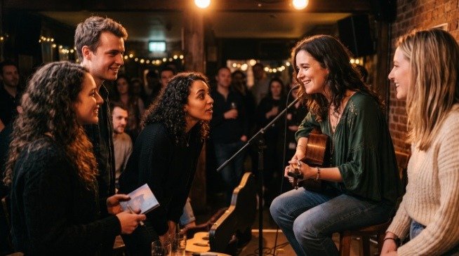 Independent artist connecting with music fans